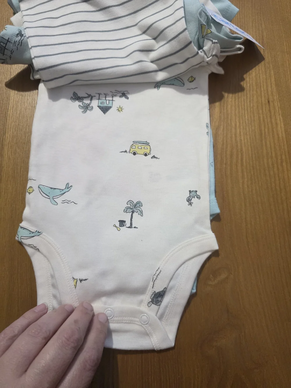 Carter's Baby Blue Ocean Print Short-Sleeve One-Piece (5-Pack)